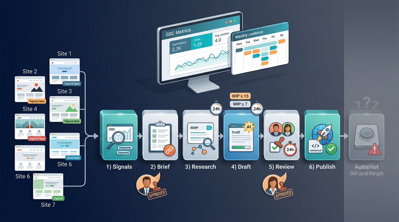 7-Site SEO Agent Pipeline: The 6-Stage System