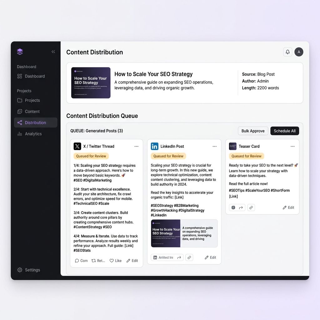 Content distribution preview